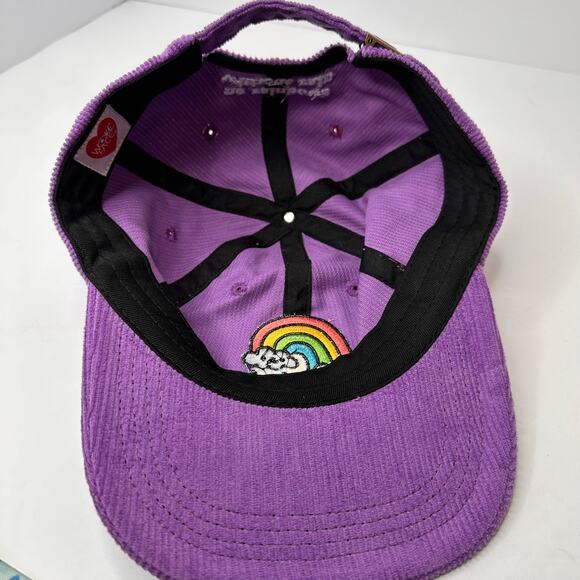 WokeFace Woke Face Corduroy Trucker Hat No Rainbows Without Rain Purple NEW main image 6